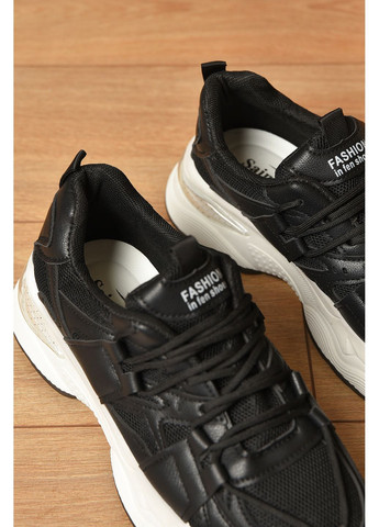 Кросівки жіночі чорного кольору на шнурівці Let's Shop чорні демісезони (355336123)