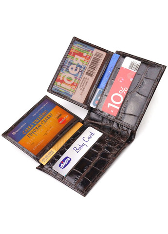 Мініатюрне чоловіче портмоне із натуральної фактурної шкіри 21521 Коричневе Canpellini (329150249)