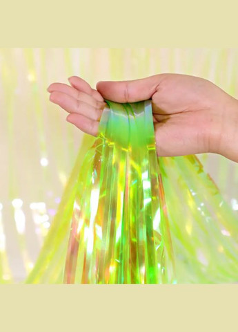 Мішура для фотозони 2 м на 1 м перламутрово-салатовий Jannet Дощик (316430777)