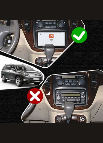 Штатная магнитола 9" для Toyota Highlander I (U20) 2001-2003 4/64 QLED CarPlay GPS 360 Prime 7 шт. Lesko (336204305)
