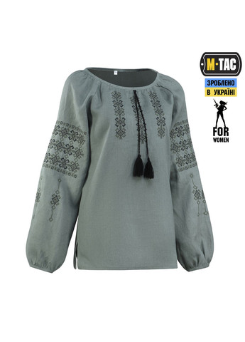 Вишиванка жіноча 100% льон сіро-зелена ( ) M-TAC (303415327)
