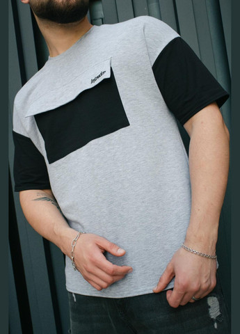 Серая футболка мужская "" серо-черная с коротким рукавом Intruder FreeDom