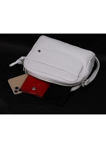 Сумка крос-боді через плече жіноча з натуральної шкіри маленька Білий 37638 Grande Pelle (353690172)