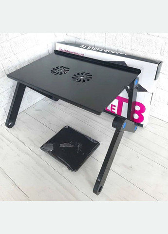 Столик трансформер для ноутбука Laptop Table Т8 з активним охолодженням Чорний No Brand (315501355)