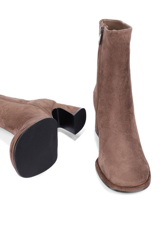 Осенние женские ботинки 6118-1 бежевый велюр MIRATON тканевые