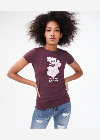 Бордова літня бордова футболка- футболка жіноча a0122w Aeropostale