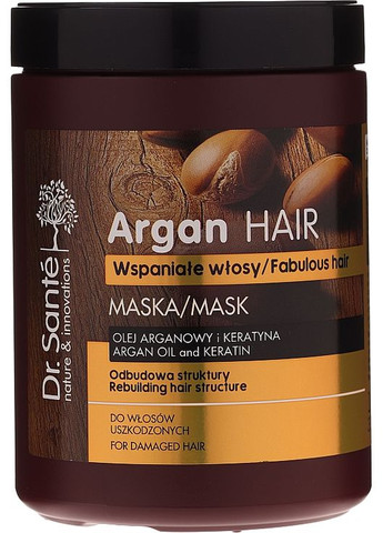 Маска для волосся "Відновлення структури" з олією аргани та кератином Argan Hair 1000ml (152373-29827) Dr. Sante (368611615)
