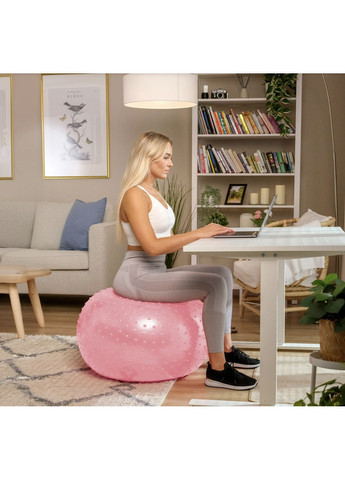 Фитбол массажный 65см розовый + насос Hop-Sport (361952240)