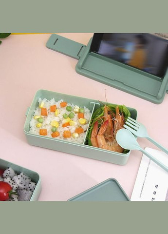 Ланч набор 3в1 Ланч-бокс с приборами на 1400мл и термосумкой ланч-бэг - розовый No Brand (294206267)