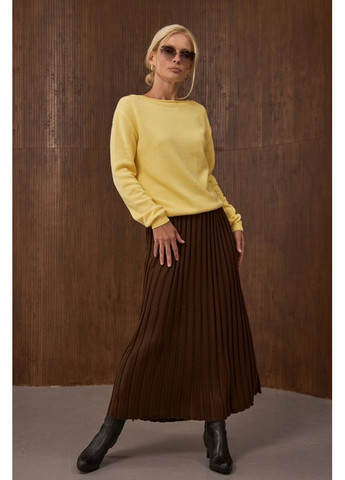 Желтый демисезонный лаконичный джемпер с горловиной челнок (2892) Triko Bakh