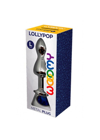 Металева анальна пробка Lollypop Double Ball Metal Plug Blue L діаметр 3,5 см, довжина 10,5см Wooomy (333713551)