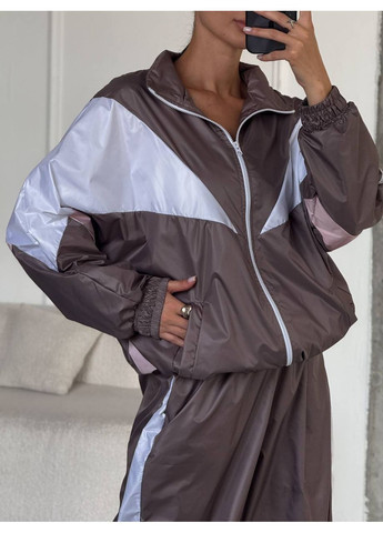 Стильный костюм из плащевки лакке с бомбером на подкладке (замеры в описании) DK/DL Мода без кордонів (361449449)