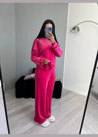 Малиновая всесезон пижама с резинкой для волос кофта + брюки No Brand