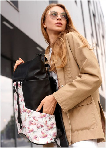 Рюкзак ролл унисекс RollTop KQN принт "Flowers" Sambag (302519226)