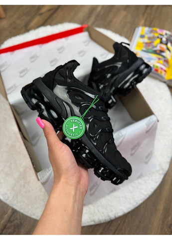 КРОССОВКИ ЖЕНСКИЕ NIKE AIR VAPORMAX PLUS BLACK НАЙК АИР ВАПОРМАКС No Brand чёрные демисезоны (367176449)