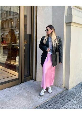 Розовая кэжуал однотонная женская юбка меди Україна