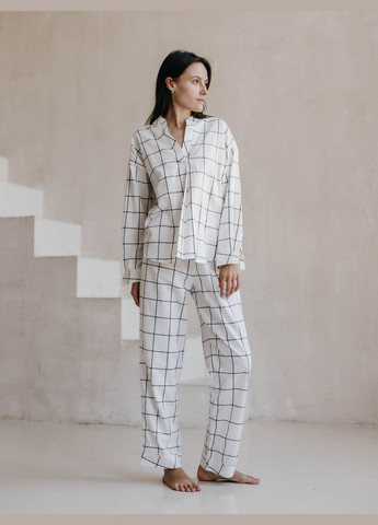 Біла піжама жіноча з вареної бавовни grid xl Leglo