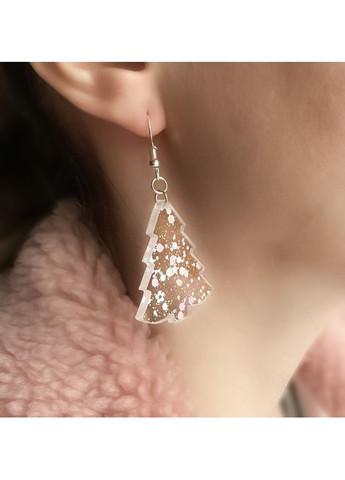 Серьги Ёлочка с бело-розовыми блёстками CASE CONTROL (360710574)