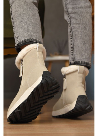 Напівчоботи жіночі зимові світло-сірого кольору на хутрі Let's Shop (366546081)