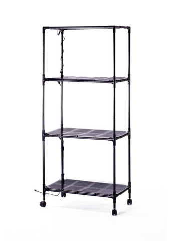 Мини теплица с фито светом для дома Sezam Black Strong на колесиках + 3 вентилятора Metaplant (346535004)