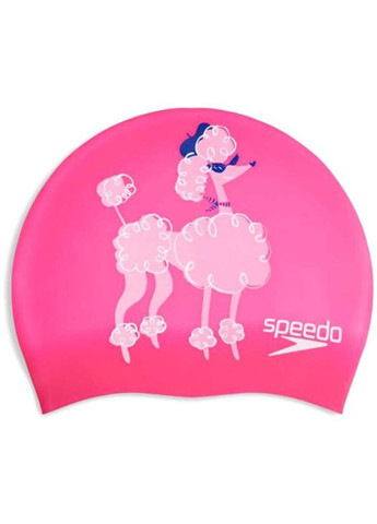 Шапка для плавания SLOGAN PRT CAP JU/JF/JM розовый Дет Speedo (302234108)