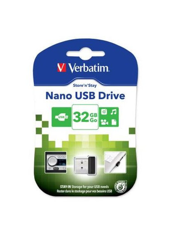 USB флеш накопичувач 32GB Store 'n' Stay NANO USB 2.0 (98130) Verbatim (306618246)