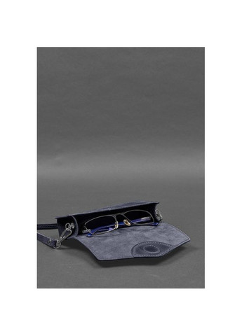 Шкіряна сумка через плече жіноча футляр для окулярів (міні сумка через плече жіноча) синій Crazy horse BlankNote (302008220)