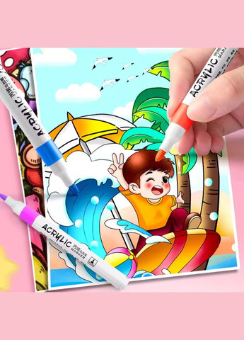 Набор акриловых маркеров, 36 цветов, художественные маркеры для творчества и детских раскрасок No Brand (369802957)