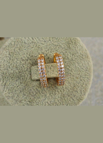 Серьги кольца две дорожки из камней 1.8 см золотистые Xuping Jewelry (316433286)