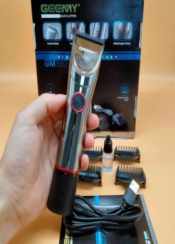 Машинка триммер для стрижки волосся електрична акумуляторна Geemy GM-882 No Brand (289357745)