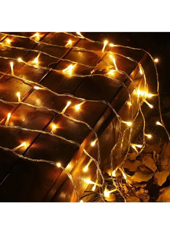 Гірлянда нитка світлодіодна новорічна з роботою від мережі 8 режимів світіння 18 м 400 лампочок (482006-Prob) Тепла біла Unbranded (369501418)