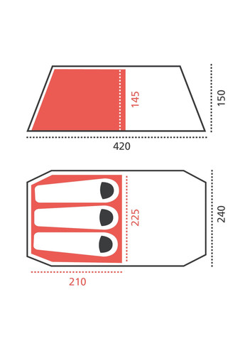 Намет Grand Canyon Robson 3 оливковий тримісний для кемпінгу. ProDobro (366030998)