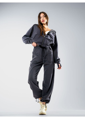 Спортивний костюм жіночий теплий на флісі зимовий оверсайз на блискавці Francis Teamv (365856070)