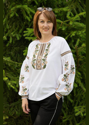 Жіноча вишиванка Дуб біла V&V 7292 (347164305)