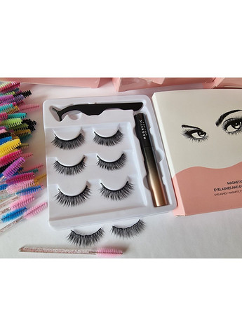 Багаторазові вії 3 пари Класичні + Лисички + магнітна підводка Універсальний набір Magnetic Lashes (366668540)