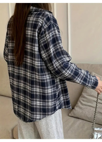 Цветная рубашка в клетку No Brand с длинным рукавом