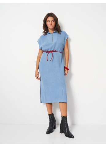 Голубое платье вязаное Monki однотонное