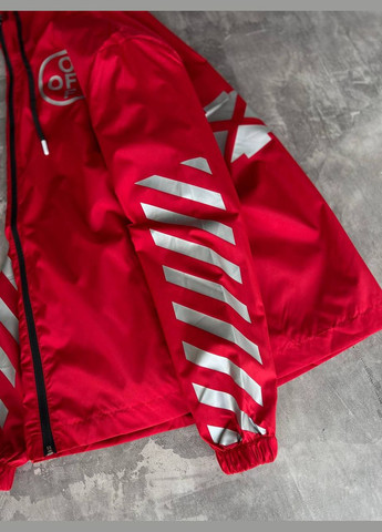 Червона стильна вітровка off-white No Brand