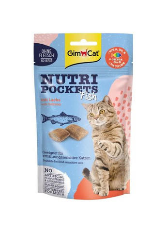 Ласощі для котів Nutri Pockets Fish Лосось 60 г (*) GimCat (322589597)