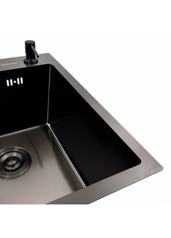 PVD Кухонная раковина Black 40*50 ручной работы (Siphon Round 3,0/0,8) Valeso (336937359)