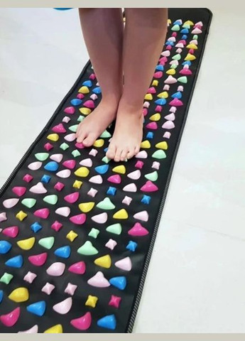 Коврик массажный с камнями 175 см дорожка ортопедическая от плоскостопия для ног детей Черный EasyFit (322895934)