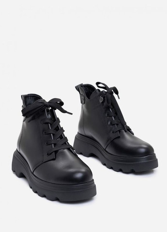 Зимние черные зимние ботинки на шнуровке ISSA PLUS