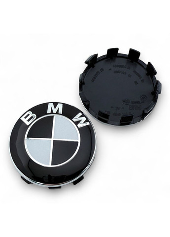 Ковпачки в диски БМВ заглушки для дисків 56/53 мм. Чорно білі (4 шт.) BMW (354698507)