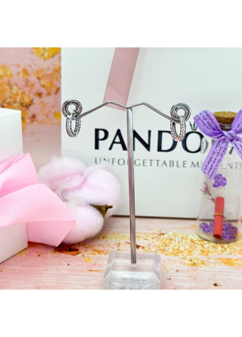 Серебряные серьги "Пандора" серьги "Сердца Пандора" 296317CZ "Сердца" Kabluchka (355346908)