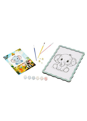 Детский набор для росписи по дереву "Слоник" Puz-22949 формат А4 PuzzleOK (362184865)