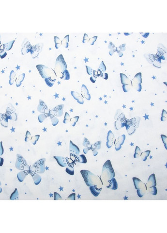 Тканина фланель бавовна 240 см 170 г/м2, м'яка тканина для постільної білизни, пелюшок 11.23616/22 Метелики синя IDEIA (373004814)