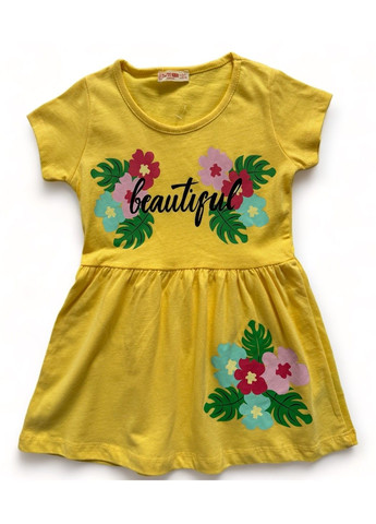 Жёлтое платье с принтом Paty Kids (283014173)