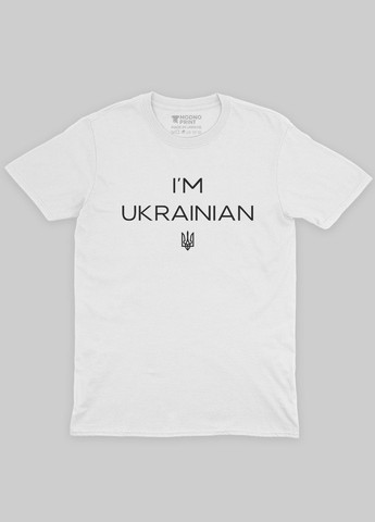 Біла демісезонна футболка для хлопчика з патріотичним принтом i`m ukrainian (ts001-1-whi-005-1-017) Modno