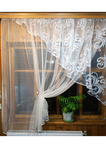 Кухонная занавеска Фаина молочка вензель 3 правая No Brand (372133752)