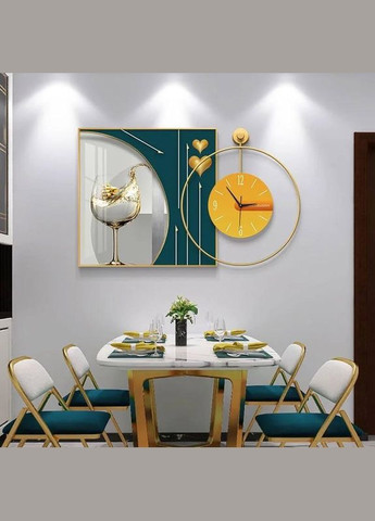 Бесшумные металлические настенные часы для гостиной, спальни, кабинета, офиса ART Золото 60см No Brand (306554630)